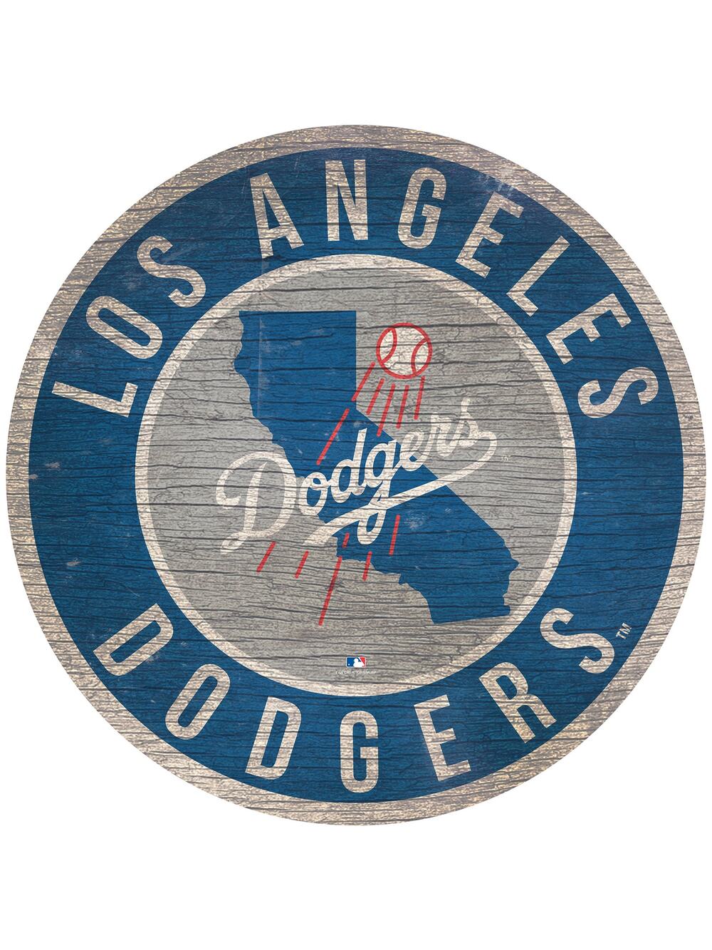 MLB Dodgers Circle Sign State 12" Retro Logo Los Angeles Mancave Wall New